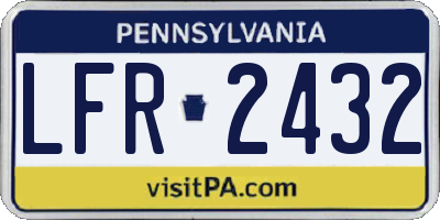 PA license plate LFR2432