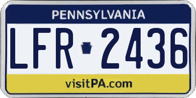 PA license plate LFR2436