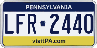 PA license plate LFR2440