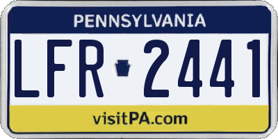 PA license plate LFR2441