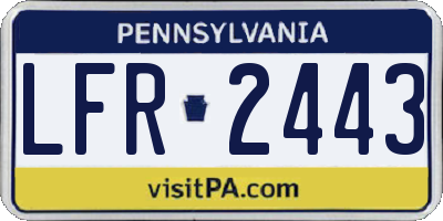 PA license plate LFR2443