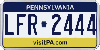 PA license plate LFR2444