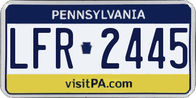 PA license plate LFR2445