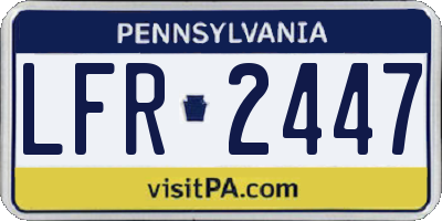 PA license plate LFR2447