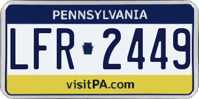 PA license plate LFR2449