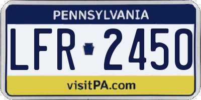 PA license plate LFR2450