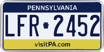 PA license plate LFR2452