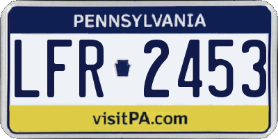 PA license plate LFR2453