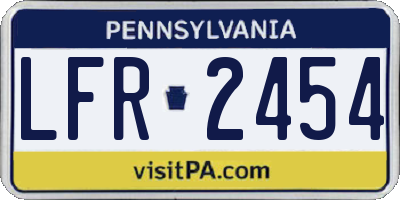PA license plate LFR2454
