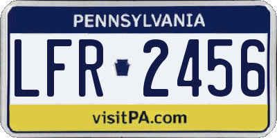 PA license plate LFR2456