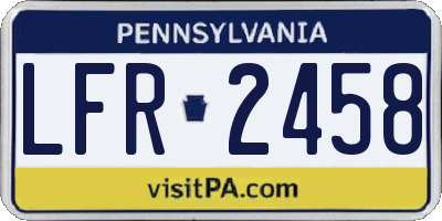 PA license plate LFR2458