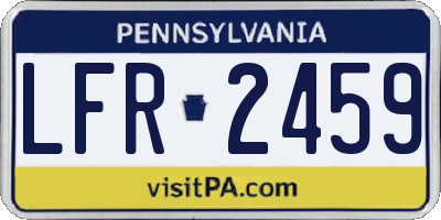 PA license plate LFR2459