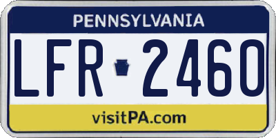 PA license plate LFR2460