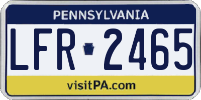 PA license plate LFR2465