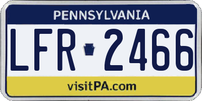 PA license plate LFR2466