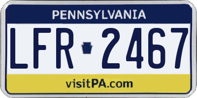 PA license plate LFR2467
