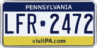 PA license plate LFR2472