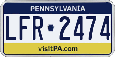 PA license plate LFR2474