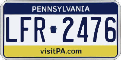 PA license plate LFR2476