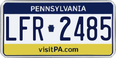 PA license plate LFR2485