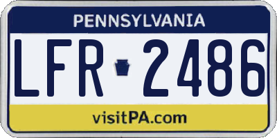 PA license plate LFR2486