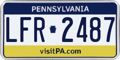 PA license plate LFR2487