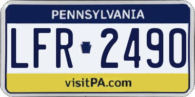 PA license plate LFR2490