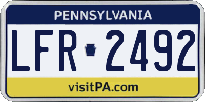 PA license plate LFR2492