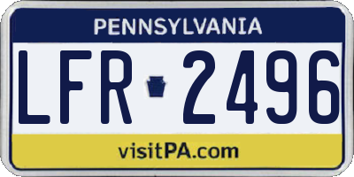 PA license plate LFR2496