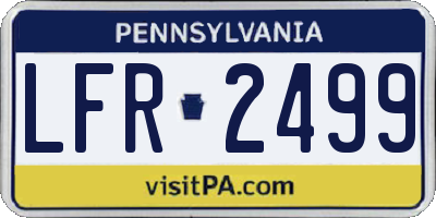 PA license plate LFR2499