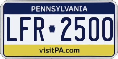 PA license plate LFR2500