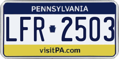 PA license plate LFR2503