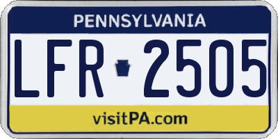PA license plate LFR2505