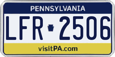 PA license plate LFR2506
