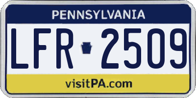 PA license plate LFR2509