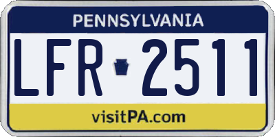 PA license plate LFR2511
