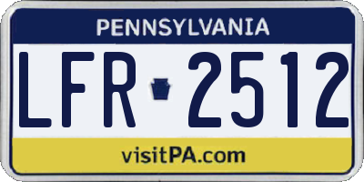 PA license plate LFR2512