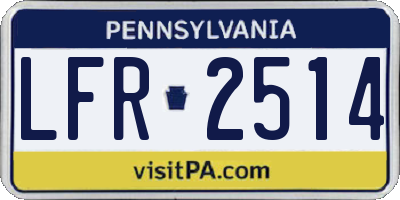 PA license plate LFR2514