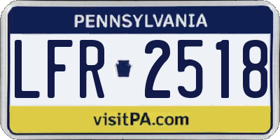 PA license plate LFR2518