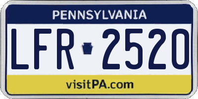 PA license plate LFR2520