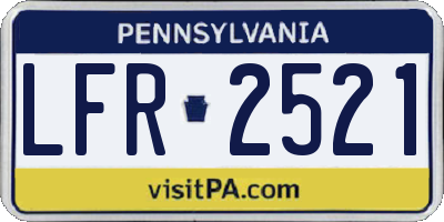 PA license plate LFR2521