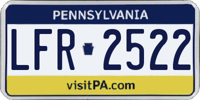 PA license plate LFR2522