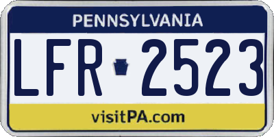 PA license plate LFR2523