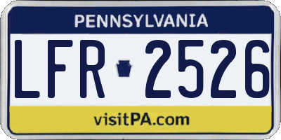 PA license plate LFR2526