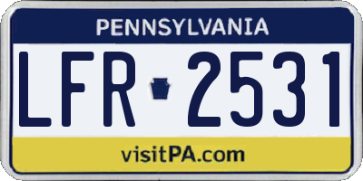 PA license plate LFR2531