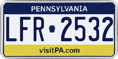 PA license plate LFR2532