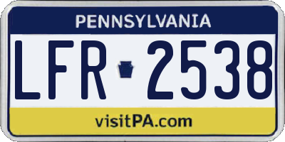 PA license plate LFR2538
