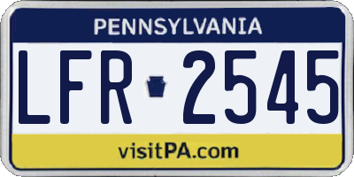 PA license plate LFR2545
