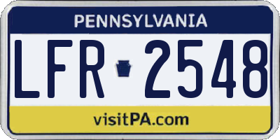 PA license plate LFR2548