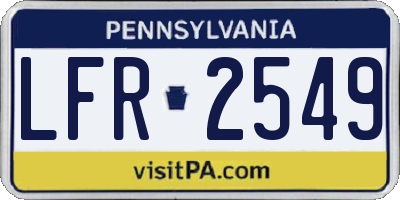 PA license plate LFR2549